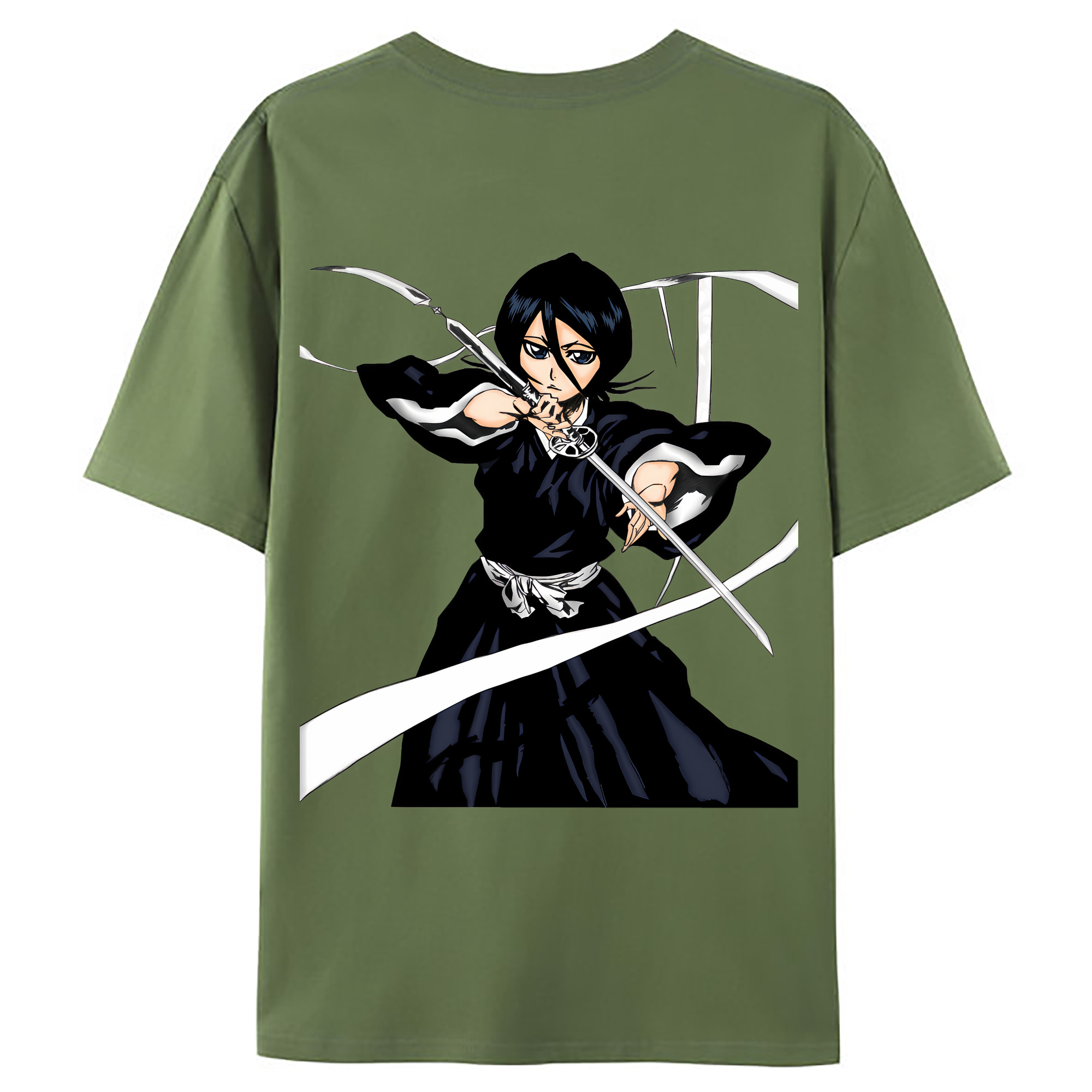 （画像用） ブリーチ 朽木ルキア BLEACH Kuchiki Rukia 綿100％ メンズ半袖Tシャツ（バックプリント） 通気性